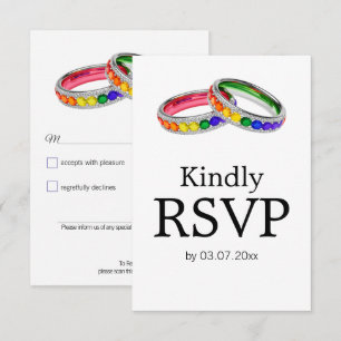 Cartão RSVP 🌈 🐦 LGBTQ Entrelaçados no Orgulho – Clássico