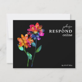 Cartão RSVP 🌈 LGBTQ Responda Online Pétalas & Orgulho