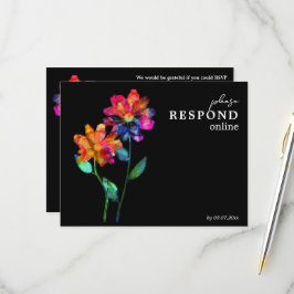Cartão RSVP 🌈 LGBTQ Responda Online Pétalas & Orgulho