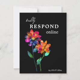 Cartão RSVP 🌈 LGBTQ Responda Online Pétalas & Orgulho