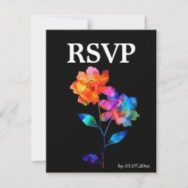 Cartão RSVP 🌈 LGBTQ Soaring Together Petals & Pride