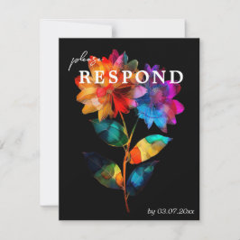 Cartão RSVP 🌈 LGBTQ With dietary choice  Petals & Pride 