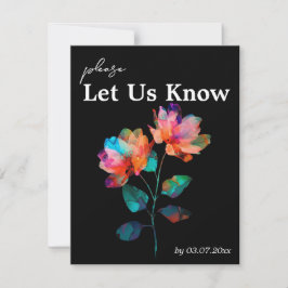 Cartão RSVP 🌈 LGBTQ With song request  Petals & Pride 