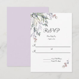 Cartão RSVP Lilás Salgueiros Macios, Urze Escocesa, Casamento
