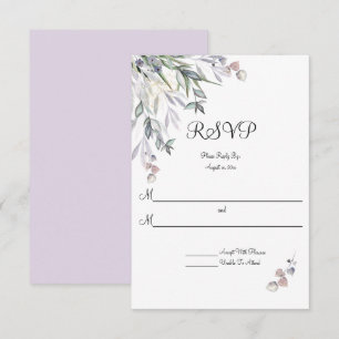 Cartão RSVP Lilás Salgueiros Macios, Urze Escocesa, Casamento