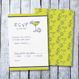 Cartão RSVP Limoncello Verde Lima Mediterrâneo Moderno