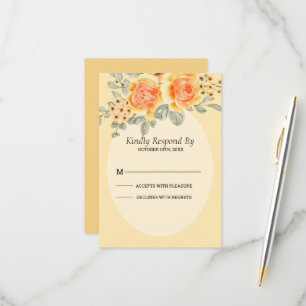 Cartão RSVP Lindas Rosas Amarelas