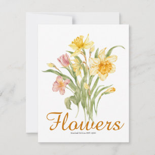 Cartão RSVP Lindo fundo de aquarela clássica Botânica