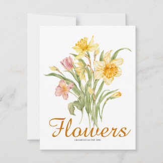 Cartão RSVP Lindo fundo de aquarela clássica Botânica
