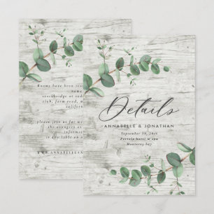 Cartão RSVP Lindos detalhes de casamento de eucalipto delicado