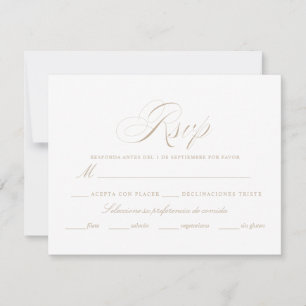 Cartão RSVP Língua espanhola Nuestra Boda