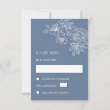 Linha de Arte Floral Branca Casamento Azul Empoeir