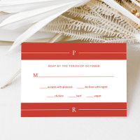 Linhas Modernas e Monograma | Casamento Vermelho P