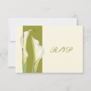 Cartão RSVP Lírios brancos de calla PixDezines/fundo diy
