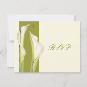 Cartão RSVP Lírios brancos de calla PixDezines/fundo diy