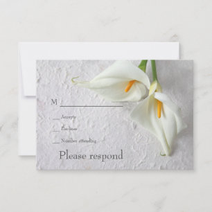 Cartão RSVP Lírios Calla com espaço para texto