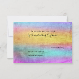 Cartão RSVP Listras de Aquarela de Bat Mitzvah