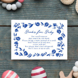 Cartão RSVP Livro de Flores Whimsical Desenhado à Mão Azul par