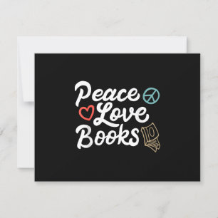 Cartão RSVP Livros de Paz Geeky e Leitura Gota