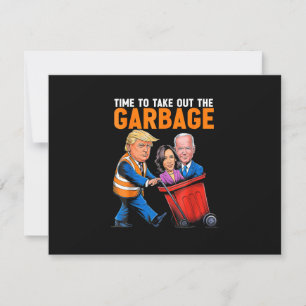Cartão RSVP Lixo para Trump 2024 Hora Engraçada de Tirar o Lix