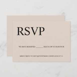 Cartão RSVP Logotipo de evento comercial bege Bancos reservado
