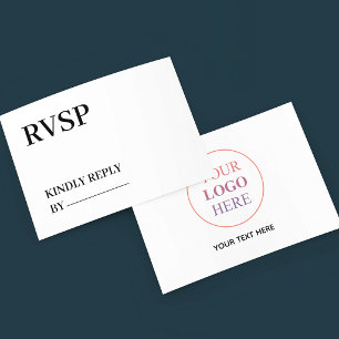 Cartão RSVP Logotipo personalizado - Sem pedido mínimo Obrigad