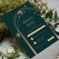 Lua Verde Celestial Dourada Sol Estrelas Casamento
