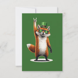 Cartão RSVP Lucky Fox Shamrock Sunglasses St Patrick's day