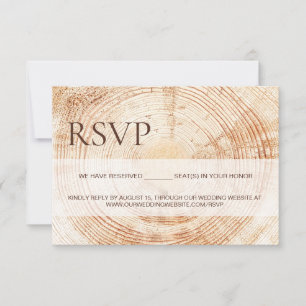Cartão RSVP Lugares reservados para casamento com fatia de mad