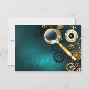 Cartão RSVP Lupa no estilo Steampunk
