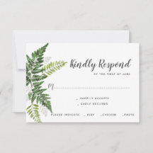 Lush Fern Wedding Suite Reply com opções de Janto