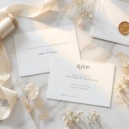 Cartão RSVP Luxo Minimalista | Preto e Branco Moderno e Elegan