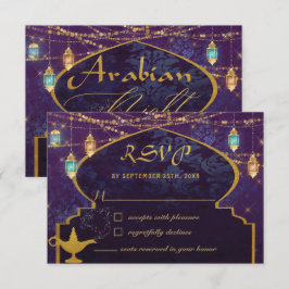 Cartão RSVP Luz de Camelos das Noites Árabes Exóticas