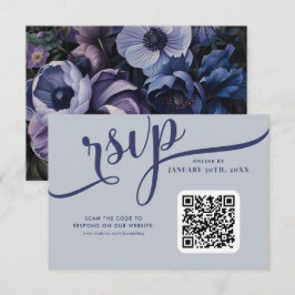 Cartão RSVP Luz de Lua Botânica | Casamento Floral Gótico