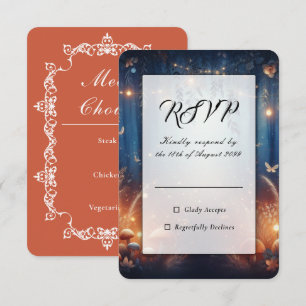 Cartão RSVP Luzes de Fadas e a Magia da Floresta ao Luar