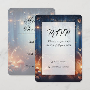 Cartão RSVP Luzes de Fadas e a Magia da Floresta ao Luar
