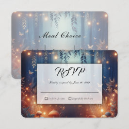 Cartão RSVP Luzes de Fadas e a Magia da Floresta ao Luar
