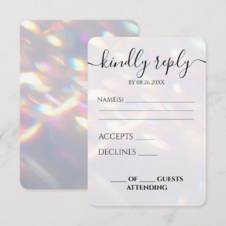 Cartão RSVP Luzes Iridescentes Personalizadas Casamento