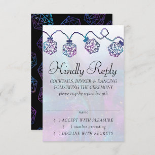 Cartão RSVP Luzes RPG   Nebula Fantasy Tabletop Gamer Dice