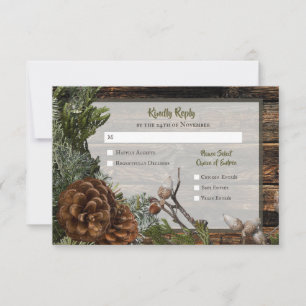 Cartão RSVP Madeira Negra Evergreen Forest Cedar