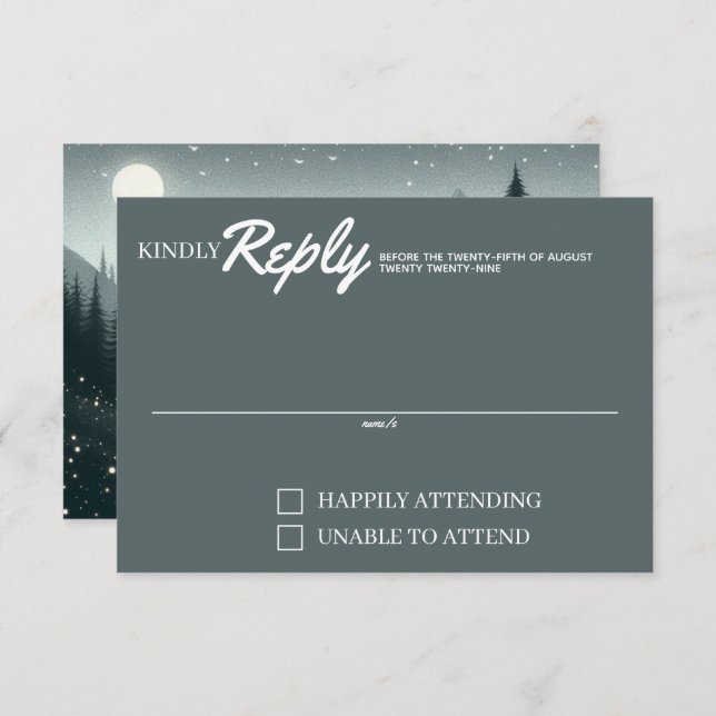 Cartão RSVP Magia de Montanha (Frente/Verso)