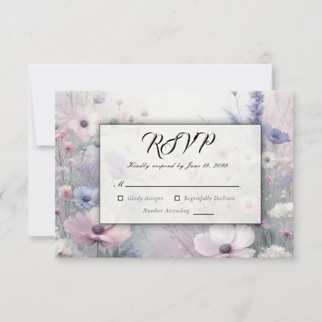 Cartão RSVP Maleável Farinha Selvagem Sonhos (Frente)