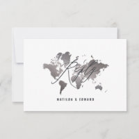 Mapa metálico de prata no mundo do casamento R.S.V