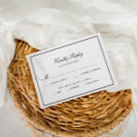 Cartão RSVP maravilhosa escolha de refeição de quadro<br><div class="desc">belo quadro preto e branco para seus cartões de casamento RSVP. As cores e o texto podem ser personalizados.</div>