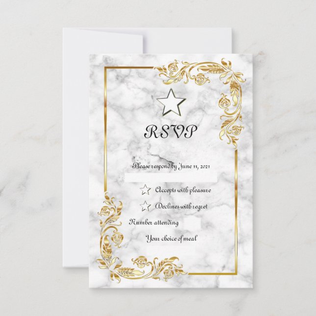 Cartão RSVP Marble (Frente)