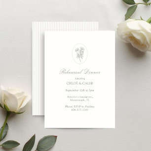 Cartão RSVP Marfim   Ensaios Florais de Casamento com Listras