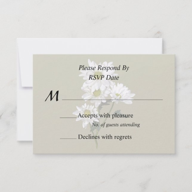 Cartão RSVP Margarida Pequena Olhando para Cima (Frente)