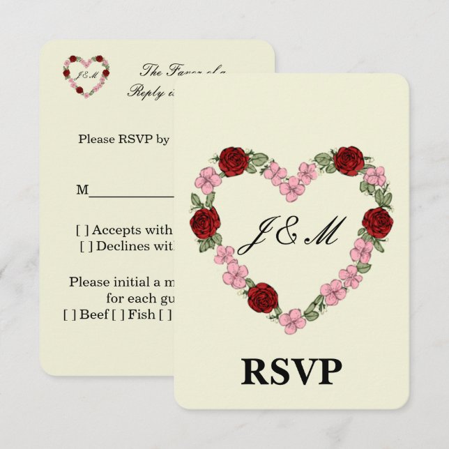 Cartão RSVP Mariage champêtre (Frente/Verso)