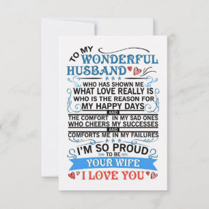 Cartão RSVP Marido Ao Meu Maravilhoso Marido