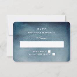 Cartão RSVP Marinha rsvp. Aquarela azul casamento moderno de i